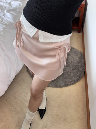 satin miniskirt