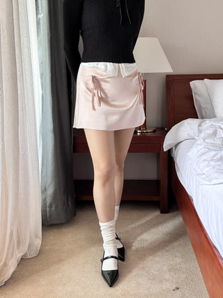 satin miniskirt