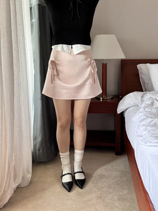satin miniskirt