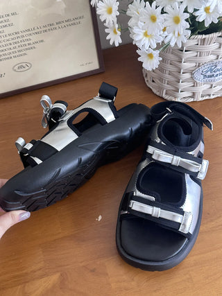 ribbon platform sandals