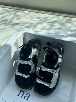 ribbon platform sandals