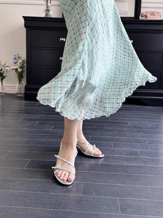 enamel buckle sandals