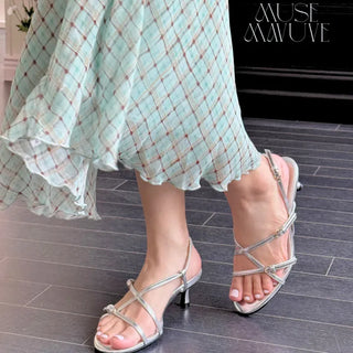 enamel buckle sandals