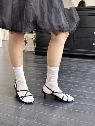 enamel buckle sandals