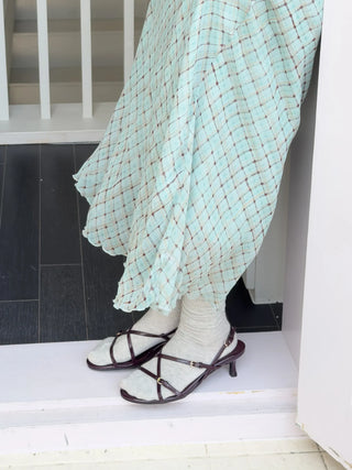 enamel buckle sandals