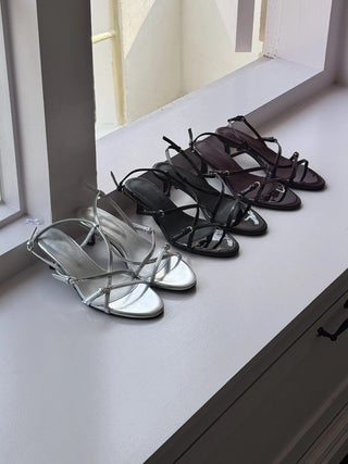 enamel buckle sandals