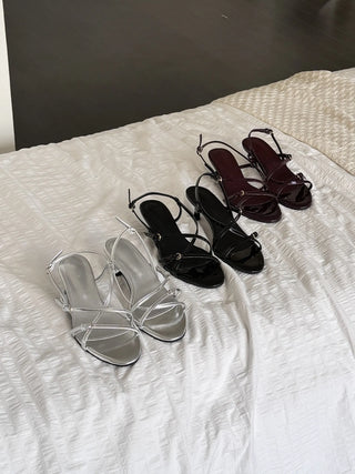 enamel buckle sandals