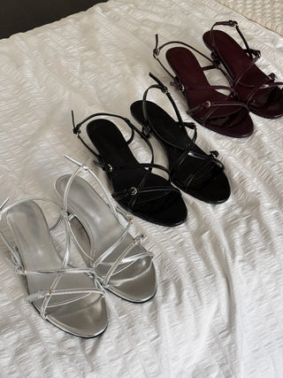 enamel buckle sandals