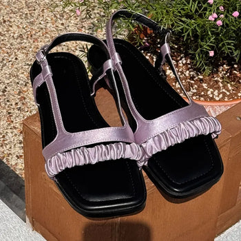 scrunchie strap sandals
