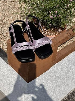 scrunchie strap sandals