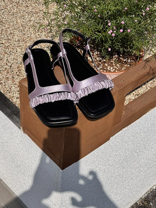 scrunchie strap sandals