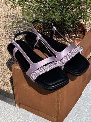 scrunchie strap sandals