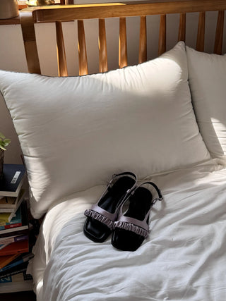 scrunchie strap sandals