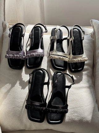 scrunchie strap sandals