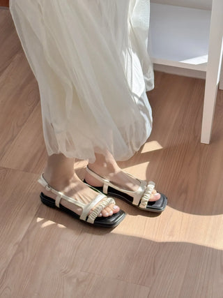 scrunchie strap sandals