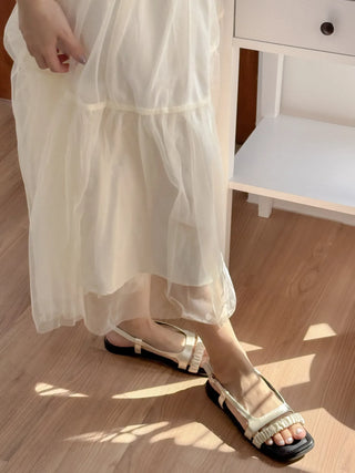 scrunchie strap sandals