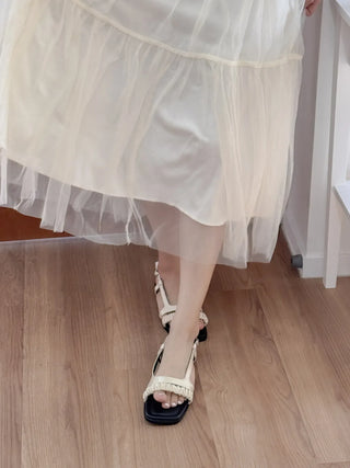 scrunchie strap sandals