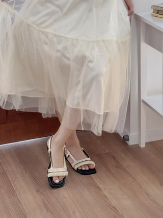 scrunchie strap sandals