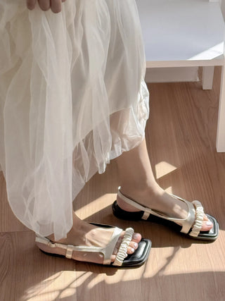 scrunchie strap sandals