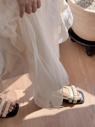 scrunchie strap sandals