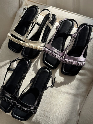 scrunchie strap sandals