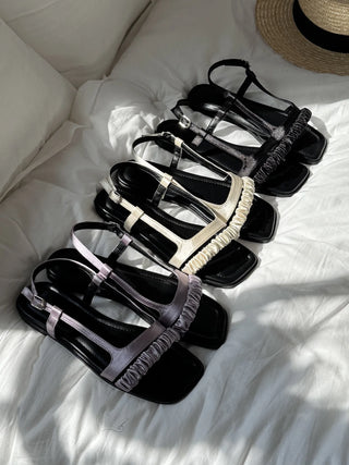 scrunchie strap sandals