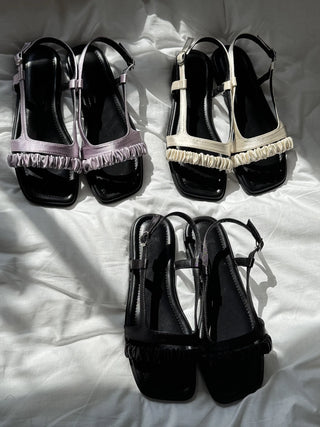 scrunchie strap sandals