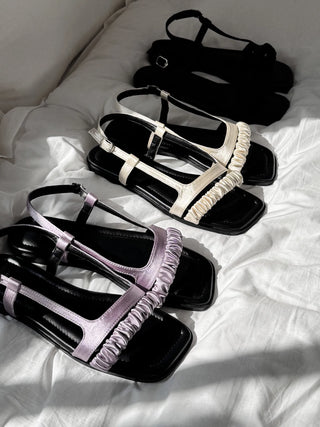 scrunchie strap sandals