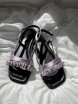 scrunchie strap sandals