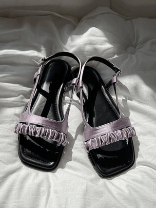 scrunchie strap sandals