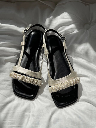 scrunchie strap sandals