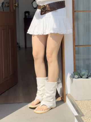 mesh linen boots
