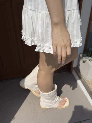 mesh linen boots
