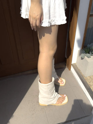 mesh linen boots