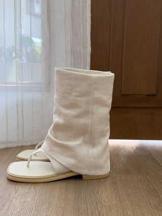 mesh linen boots