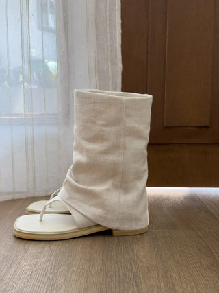 mesh linen boots