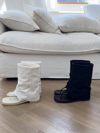 mesh linen boots