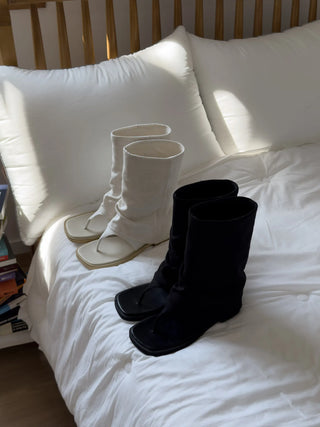 mesh linen boots