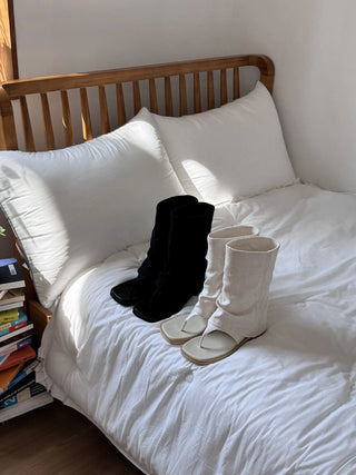 mesh linen boots