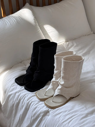 mesh linen boots