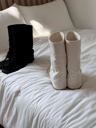 mesh linen boots