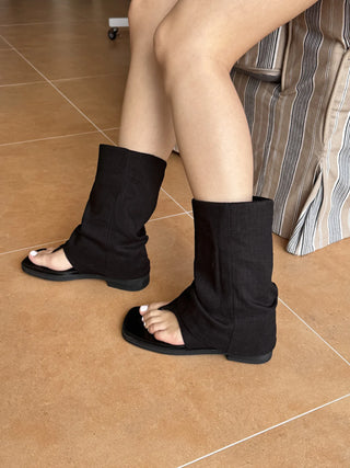 mesh linen boots