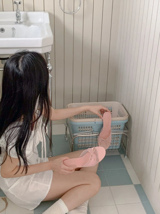 see-through mule heel