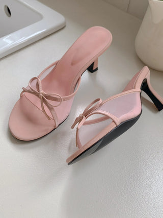 see-through mule heel