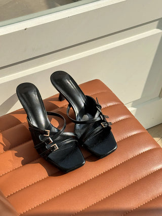 buckle mule sandals