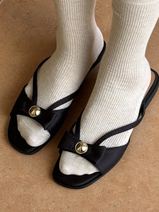 gold button slippers