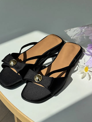 gold button slippers