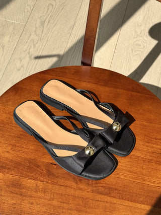 gold button slippers