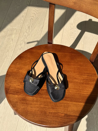 gold button slippers