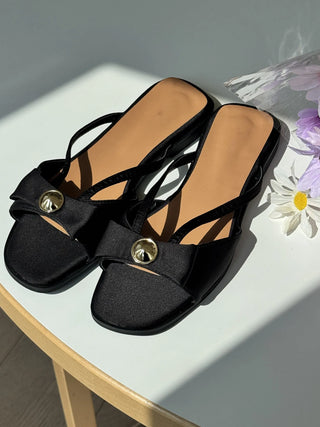 gold button slippers